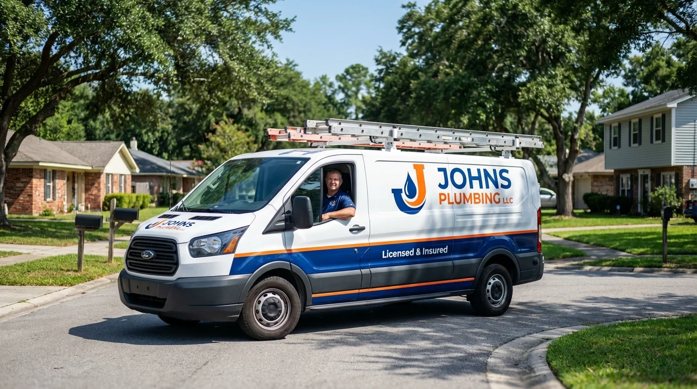 Johns Plumbing LLC service van in Pleasant Grove, AL