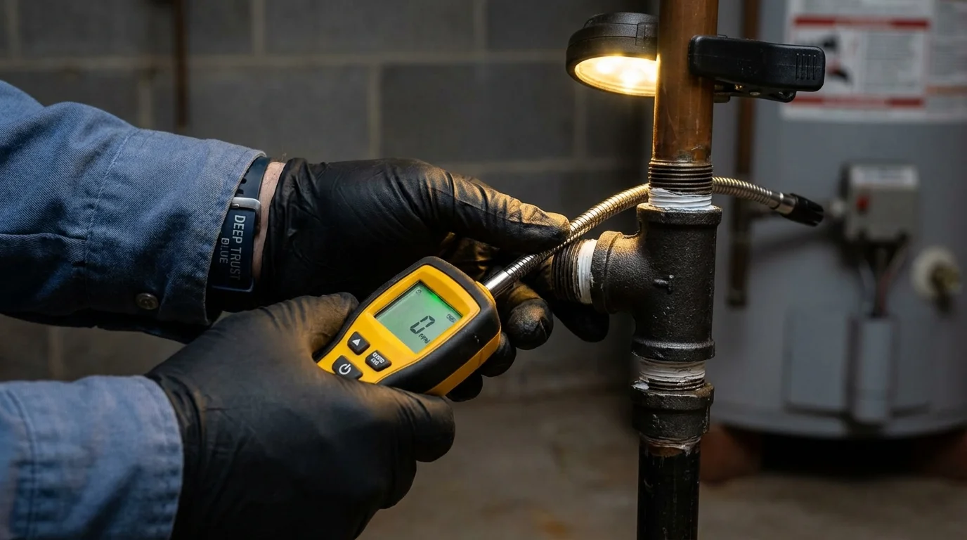 Gas leak detection with electronic sniffer by Johns Plumbing LLC in Pleasant Grove